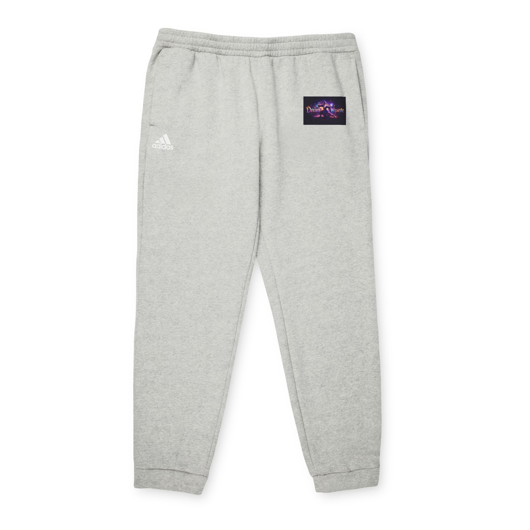 Fleece Joggers — Grey Relaxed Sweatpants with Night City Patch
