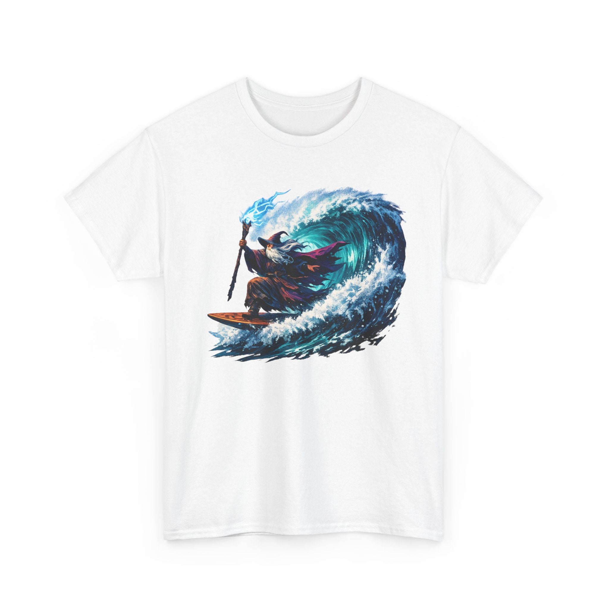 Surfer Wave Art Tee — Paddleboarding Ocean Wave Graphic T-Shirt