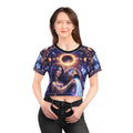 Aquarius Goddess Crop Tee — Zodiac Water-Bearer Astrology Cosmic Print