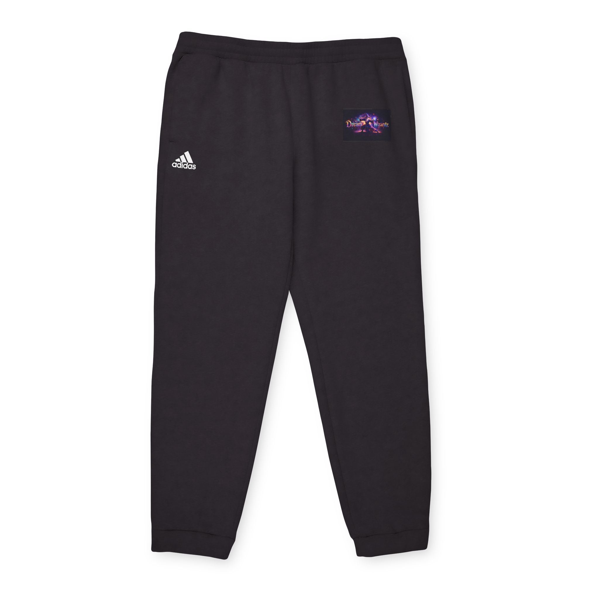 Fleece Joggers — Grey Relaxed Sweatpants with Night City Patch