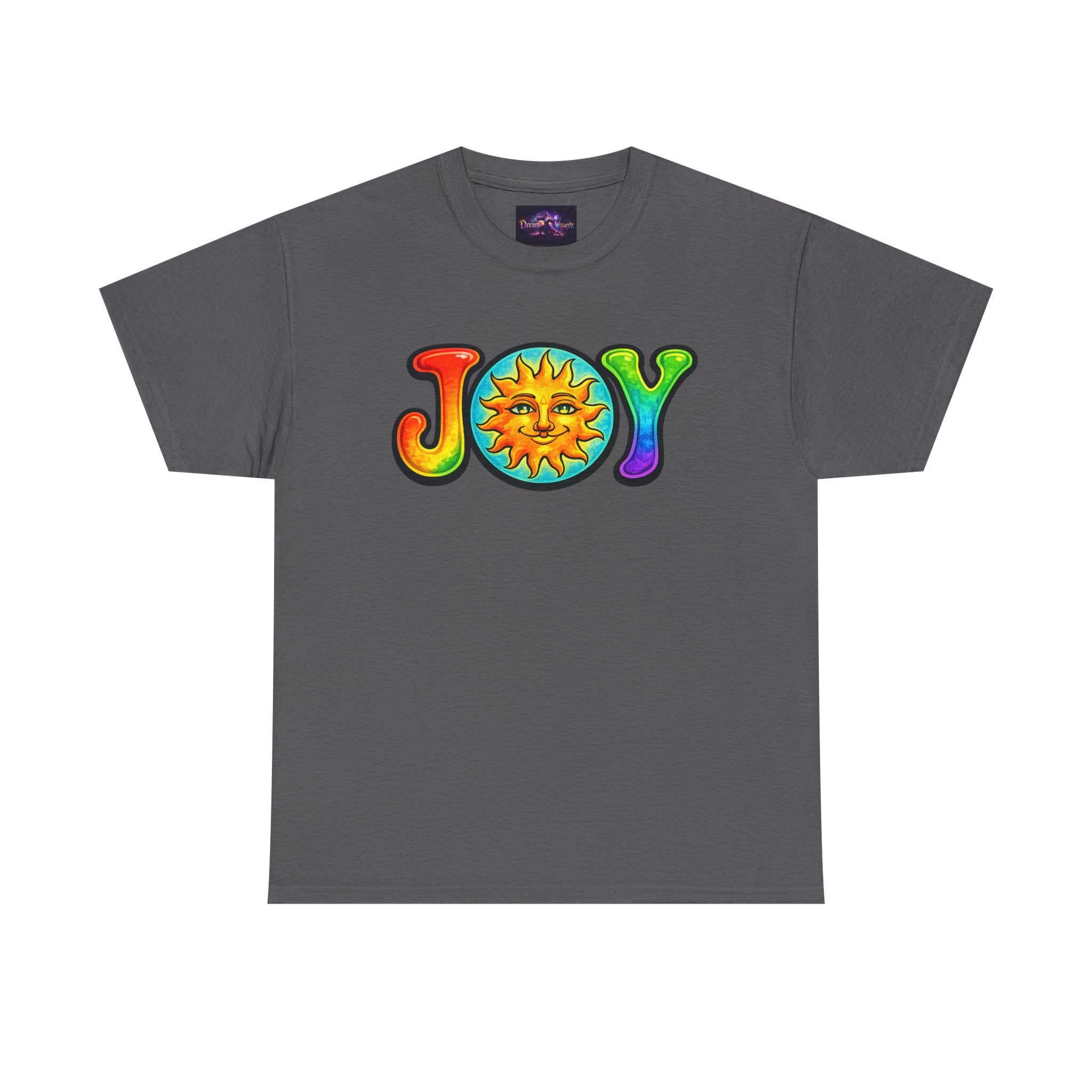 Joy Rainbow Sun T-Shirt — Retro Psychedelic Graphic Tee