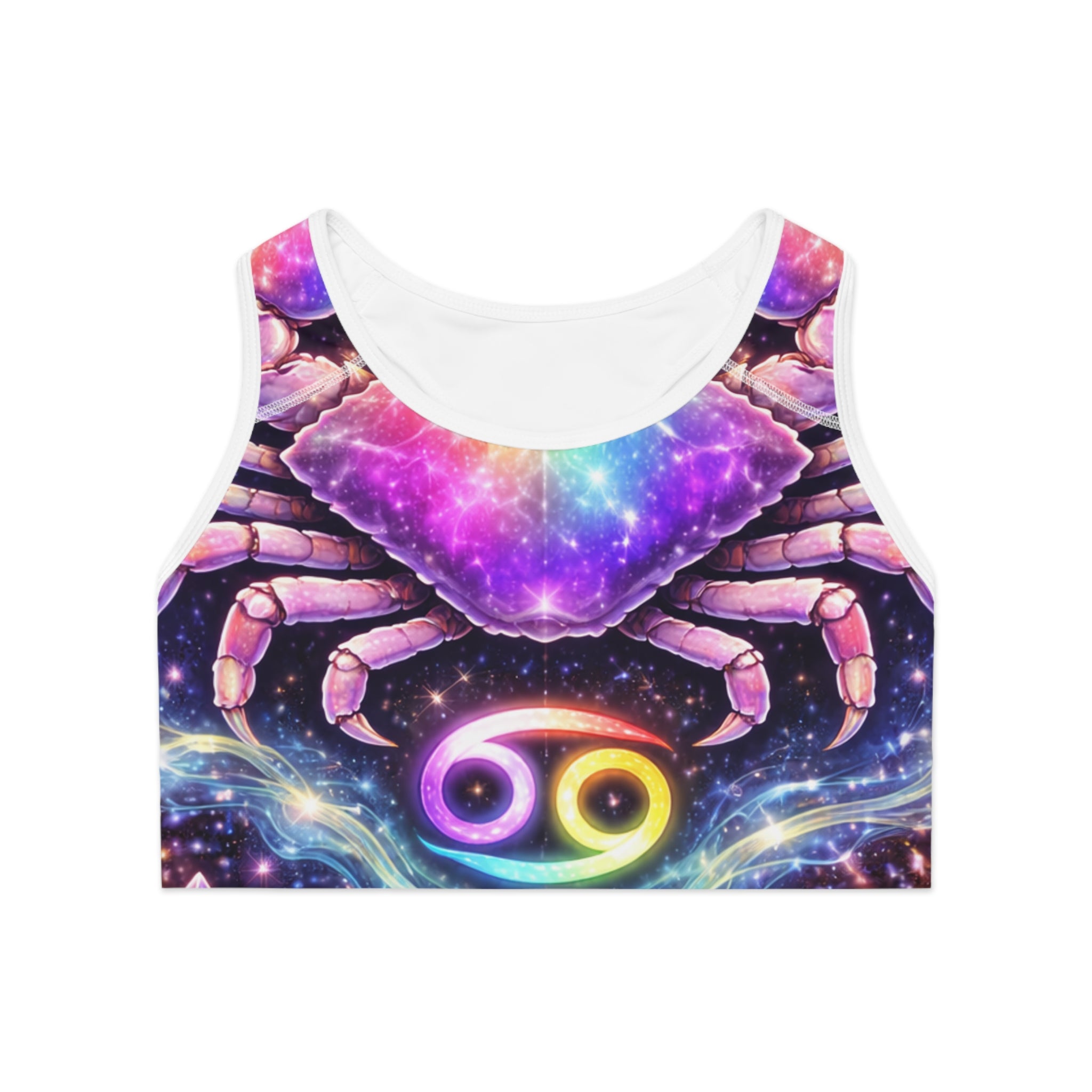 Cancer Zodiac Sports Bra — Cosmic Crab Astrology Activewear
