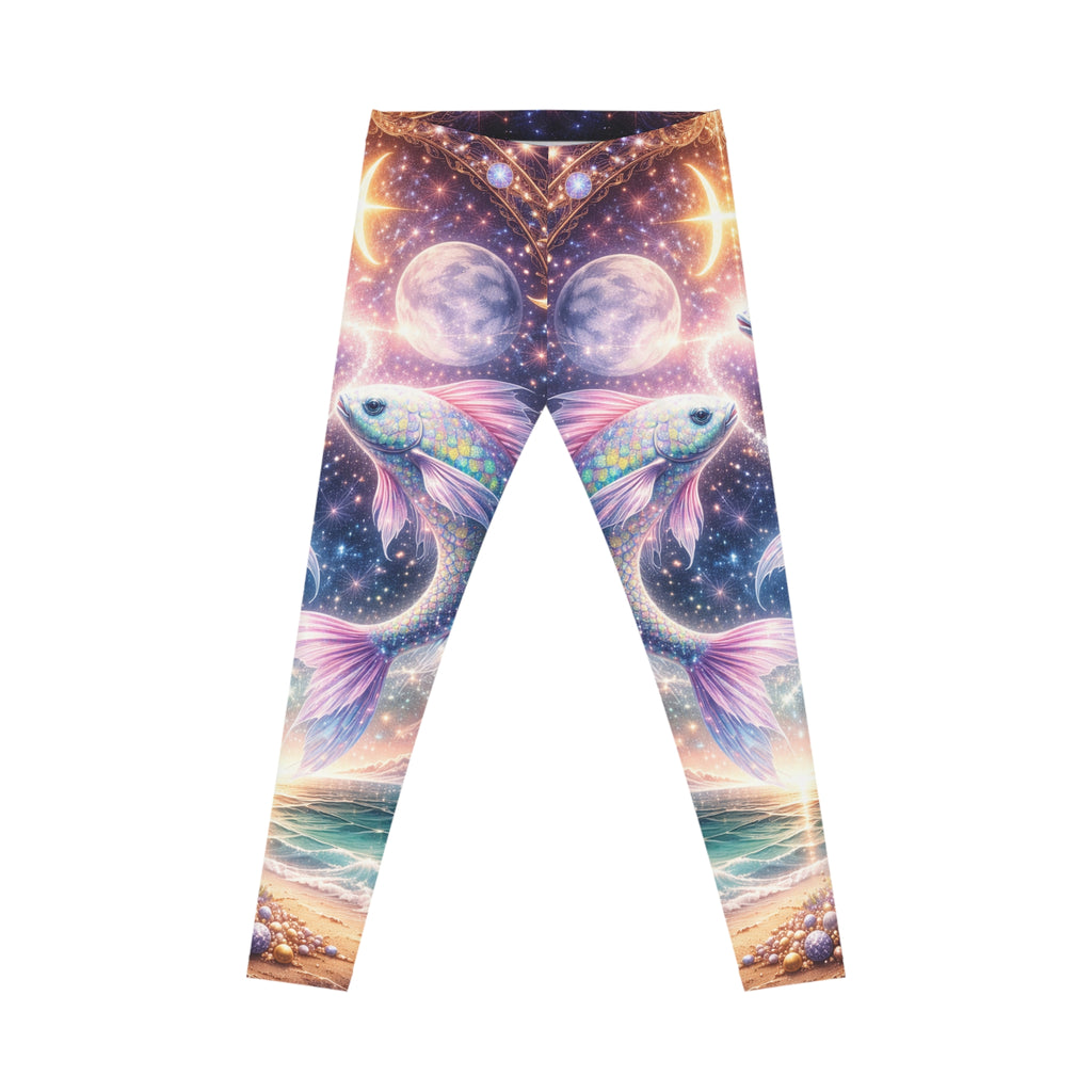 Celestial Koi Leggings — Women's Cosmic Fish Print Leggings