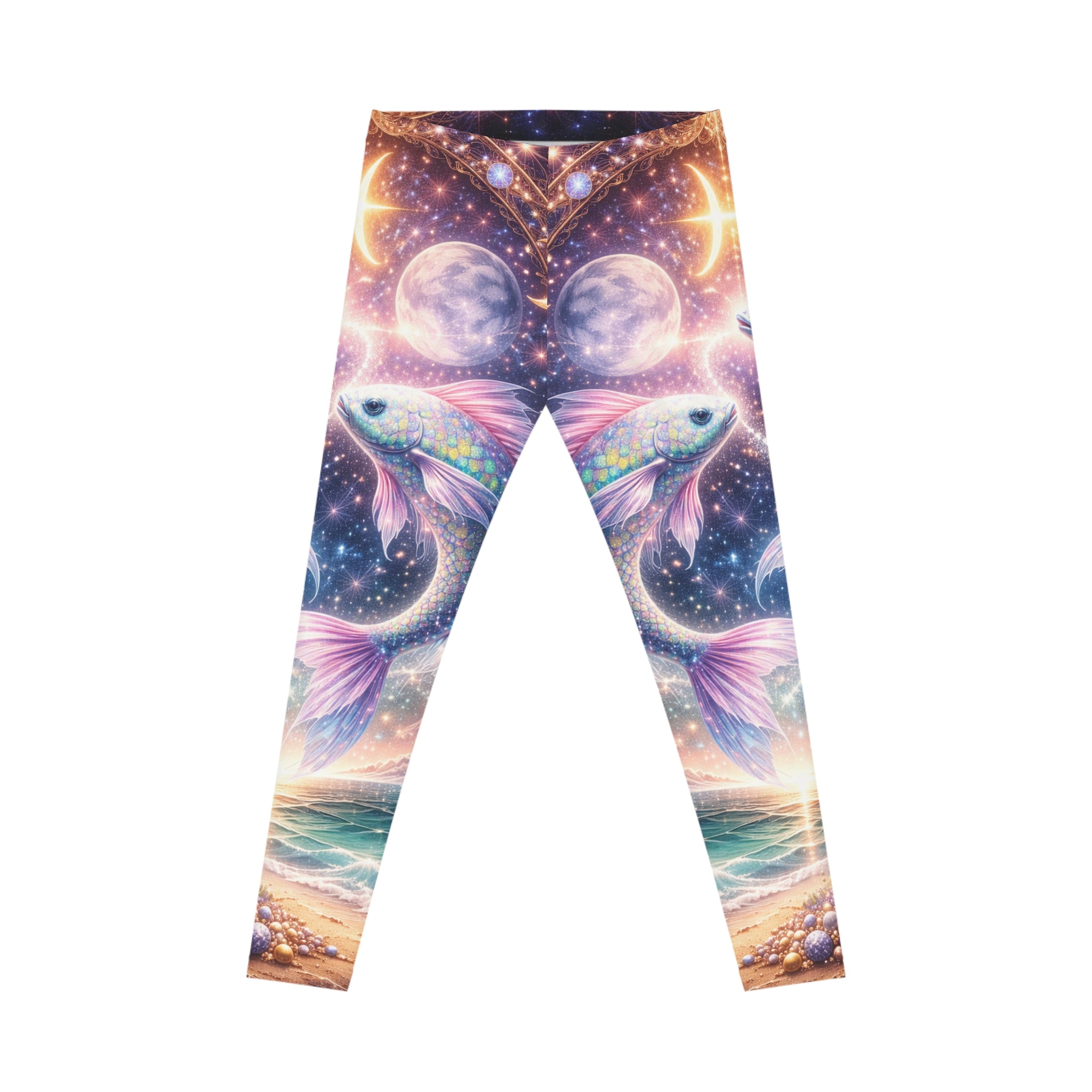 Celestial Koi Leggings — Women's Cosmic Fish Print Leggings