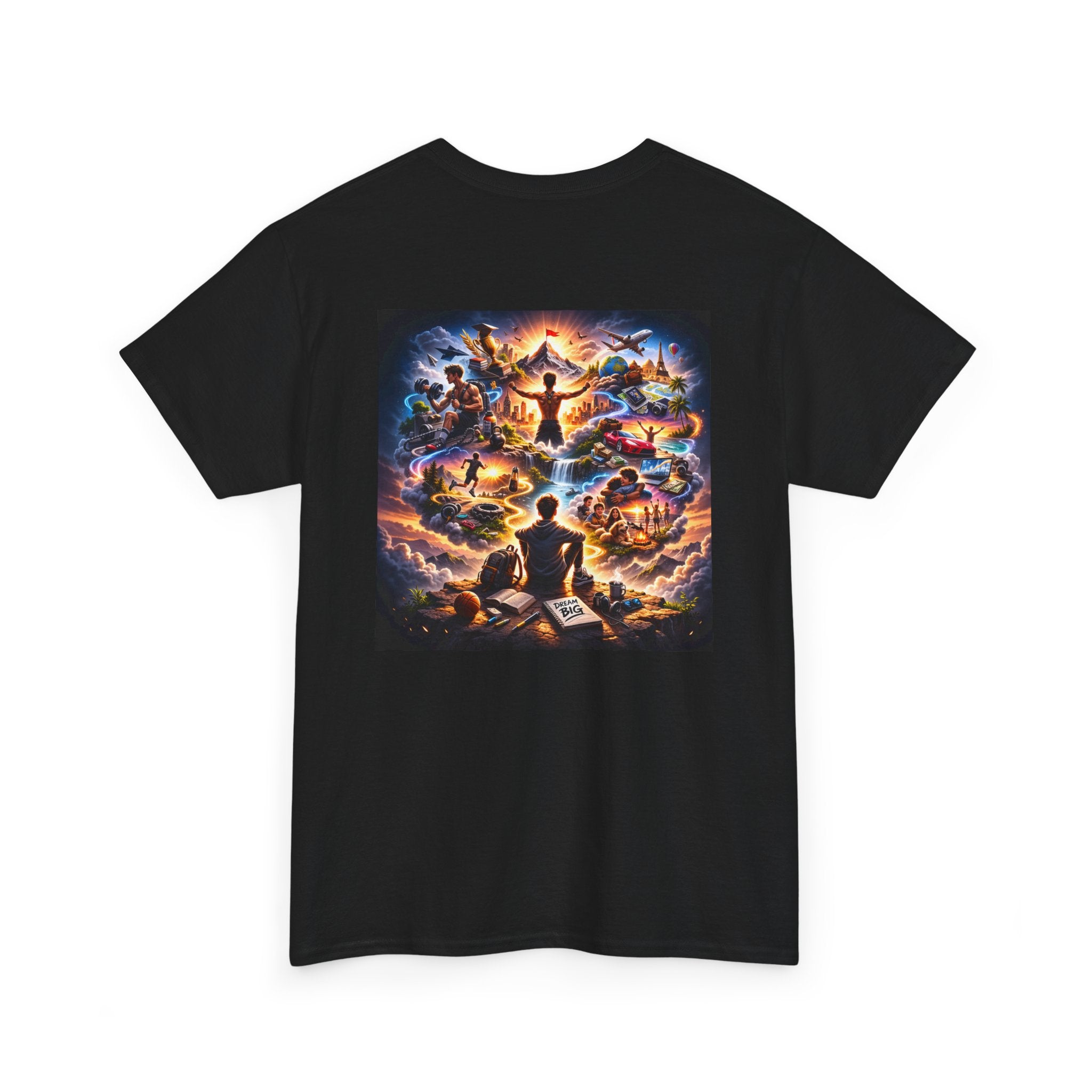 Dream Big Graphic Tee — Inspirational Space & Visionary Back Art