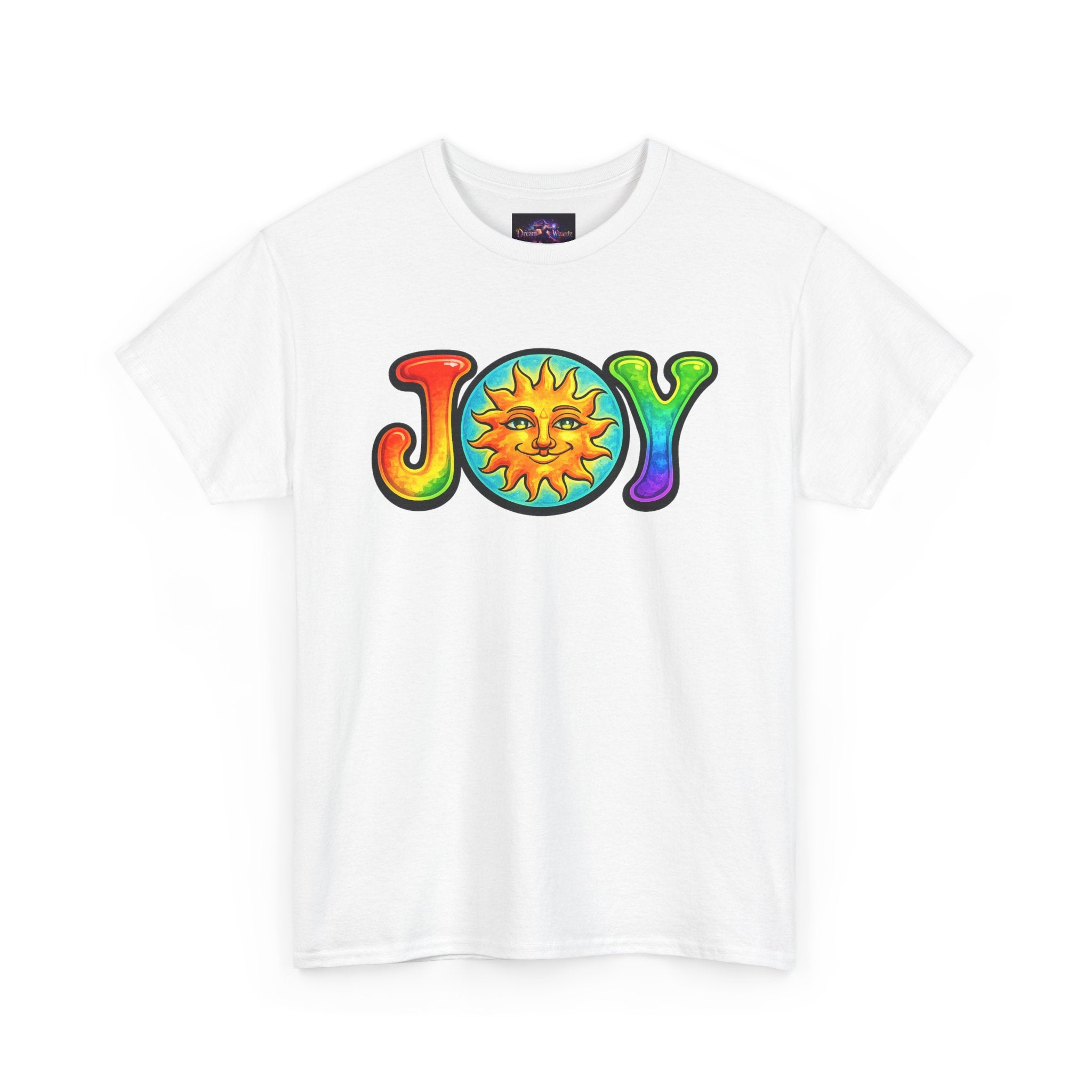 Joy Rainbow Sun T-Shirt — Retro Psychedelic Graphic Tee