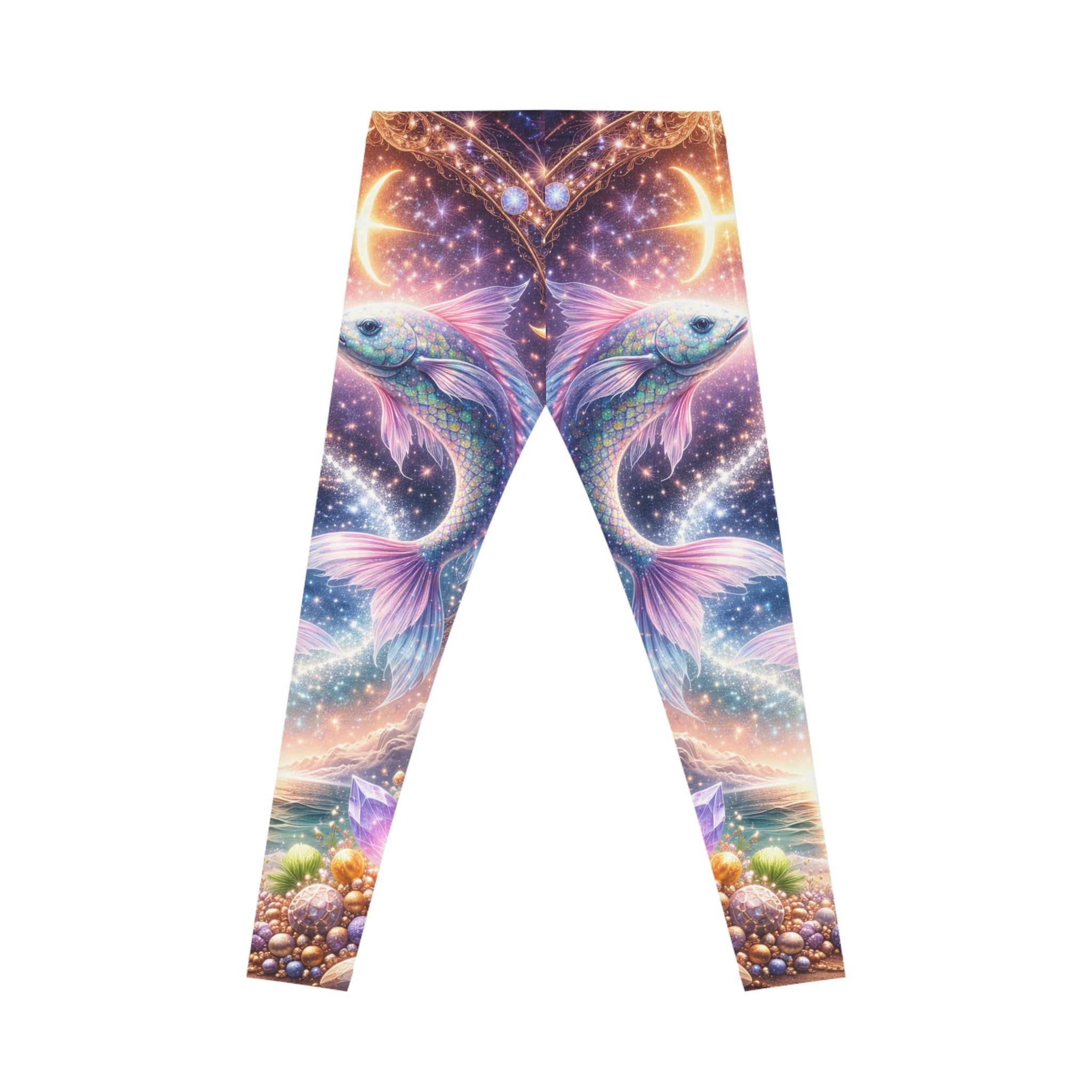 Celestial Koi Leggings — Women's Cosmic Fish Print Leggings