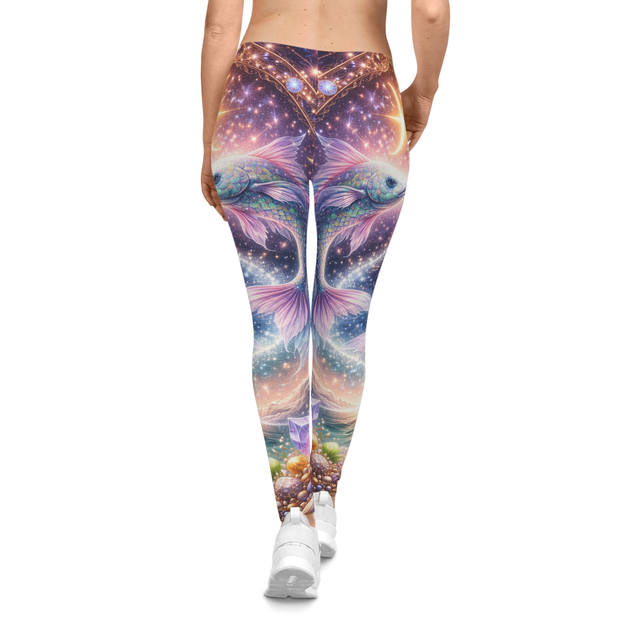 Celestial Koi Leggings — Women's Cosmic Fish Print Leggings