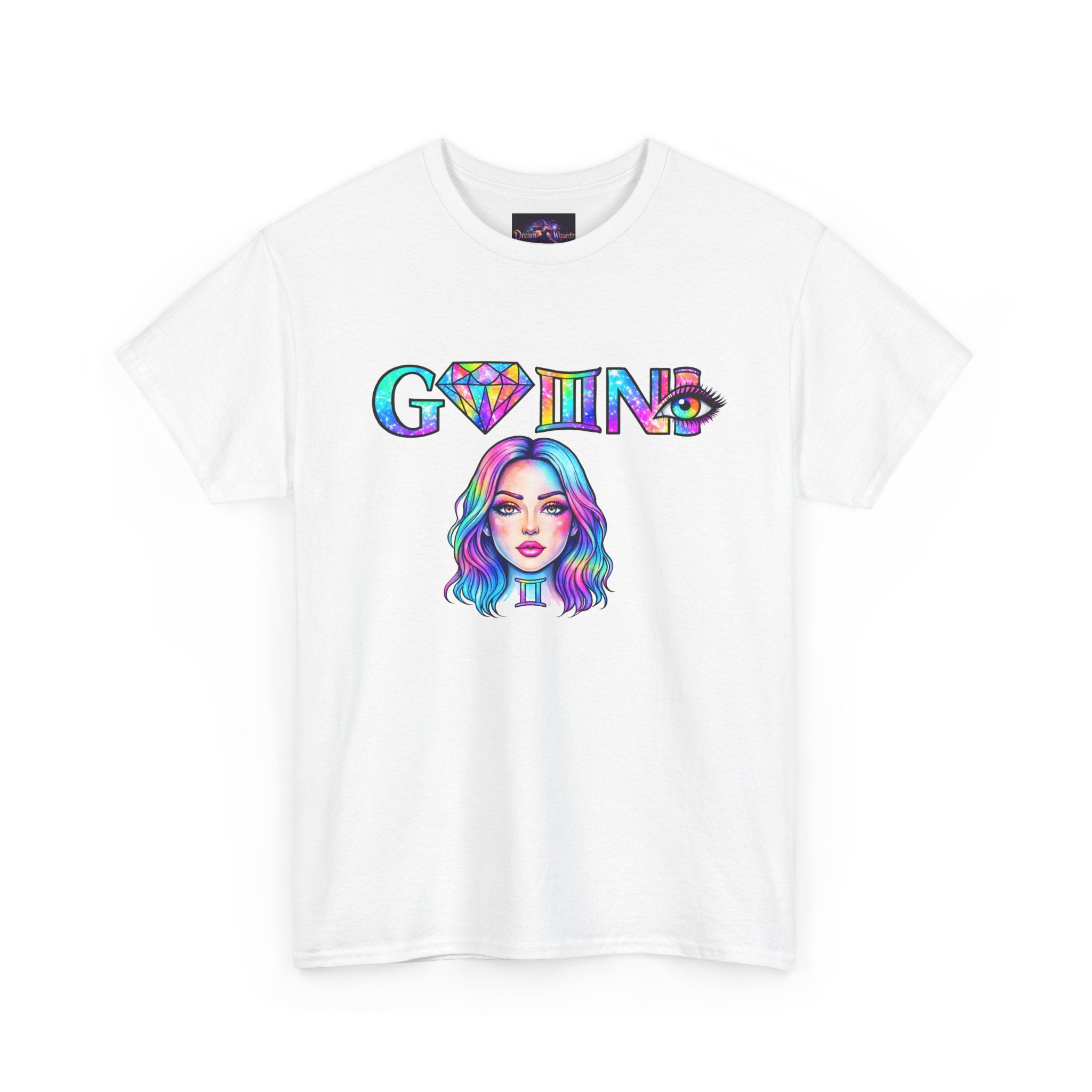 Going Diamond Tee — Neon Rainbow Girl Graphic T‑Shirt