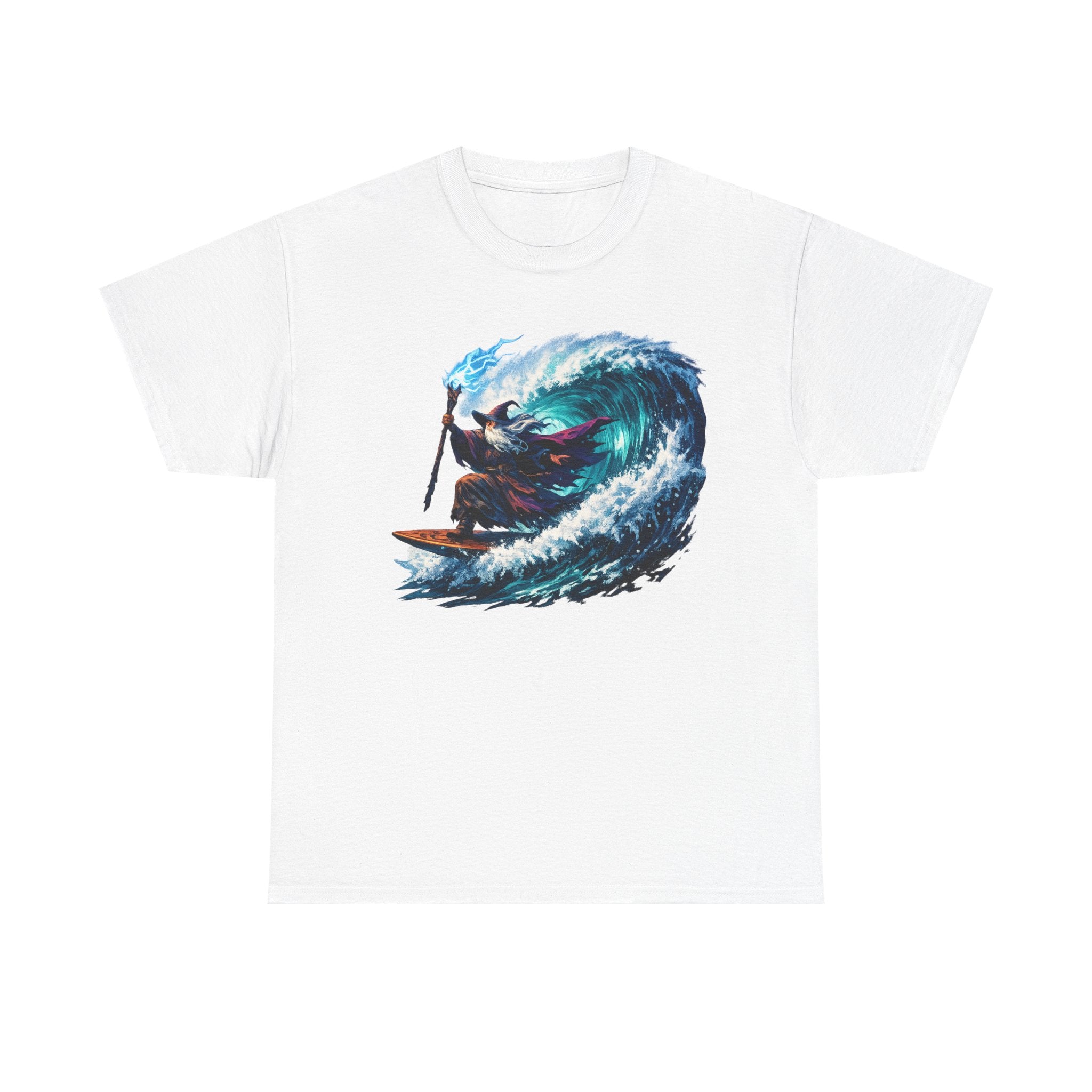 Surfer Wave Art Tee — Paddleboarding Ocean Wave Graphic T-Shirt