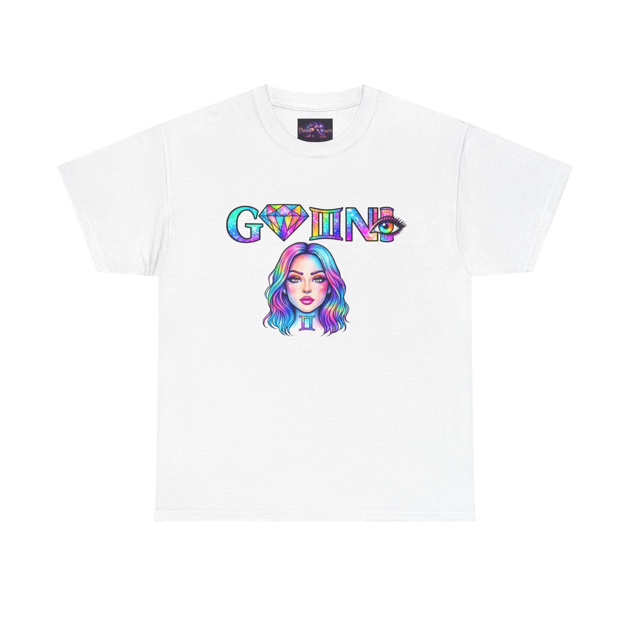 Going Diamond Tee — Neon Rainbow Girl Graphic T‑Shirt