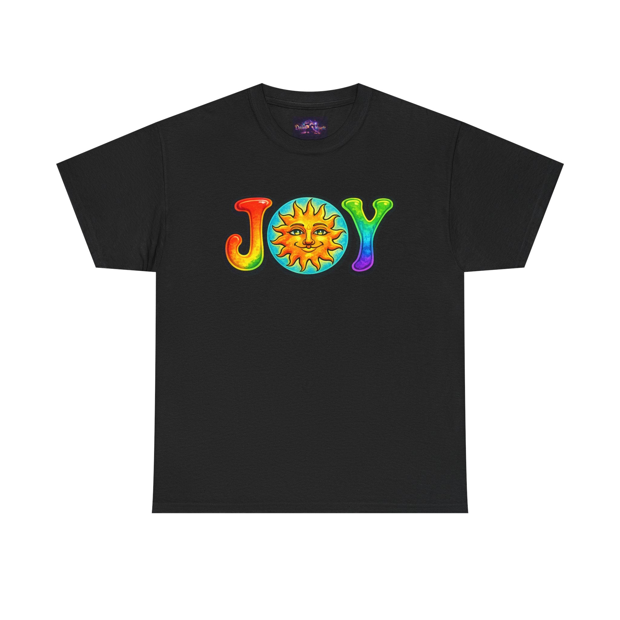 Joy Rainbow Sun T-Shirt — Retro Psychedelic Graphic Tee