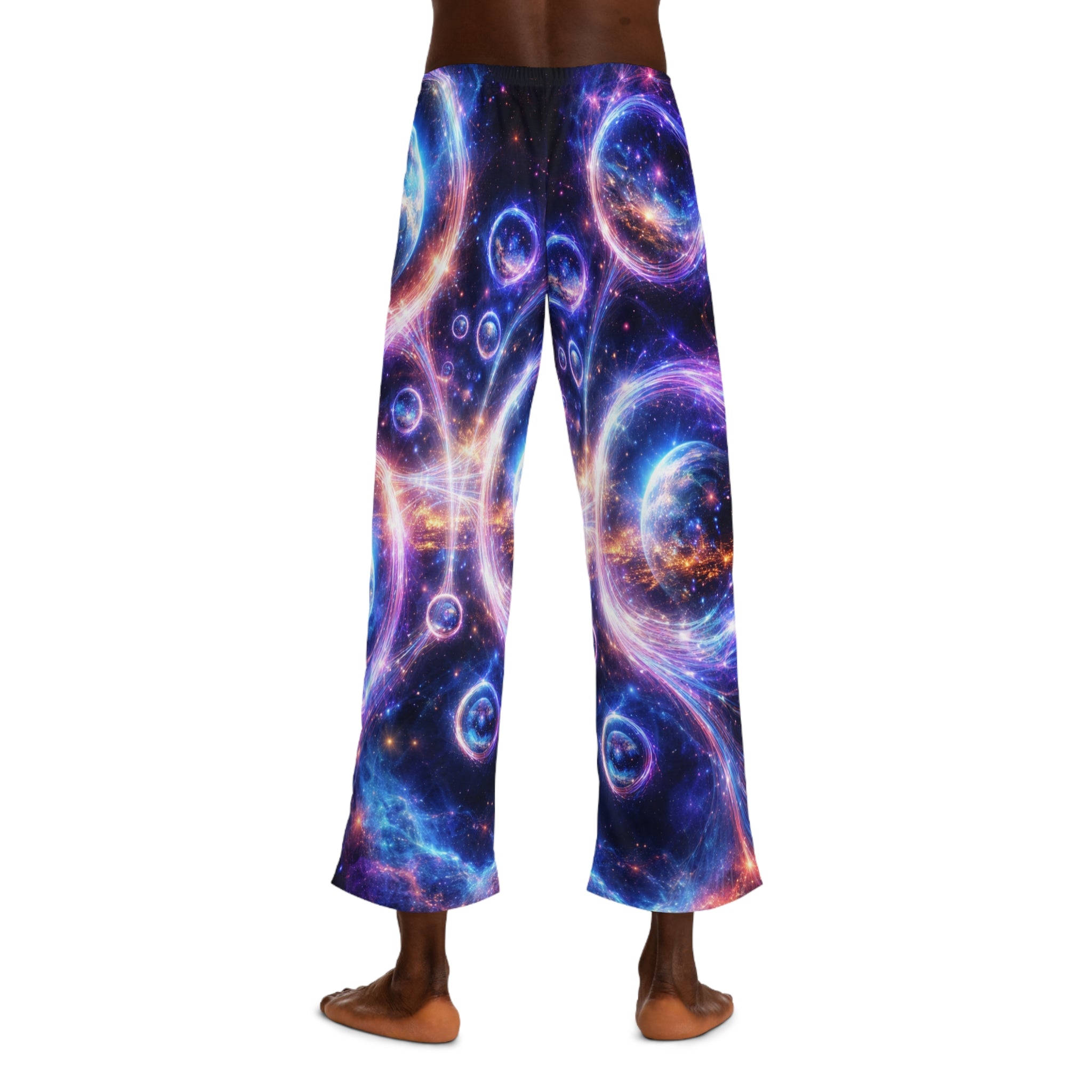 Galaxy Bubble Pajama Pants — Men's Cosmic Lounge Sleepwear