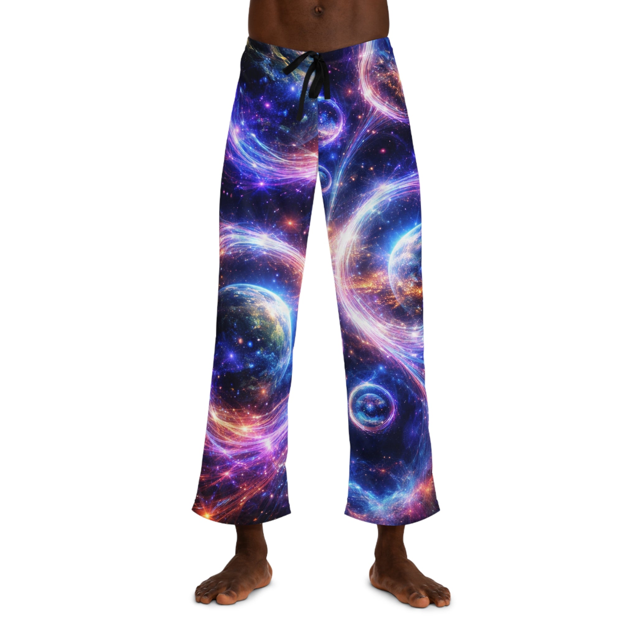 Galaxy Bubble Pajama Pants — Men's Cosmic Lounge Sleepwear