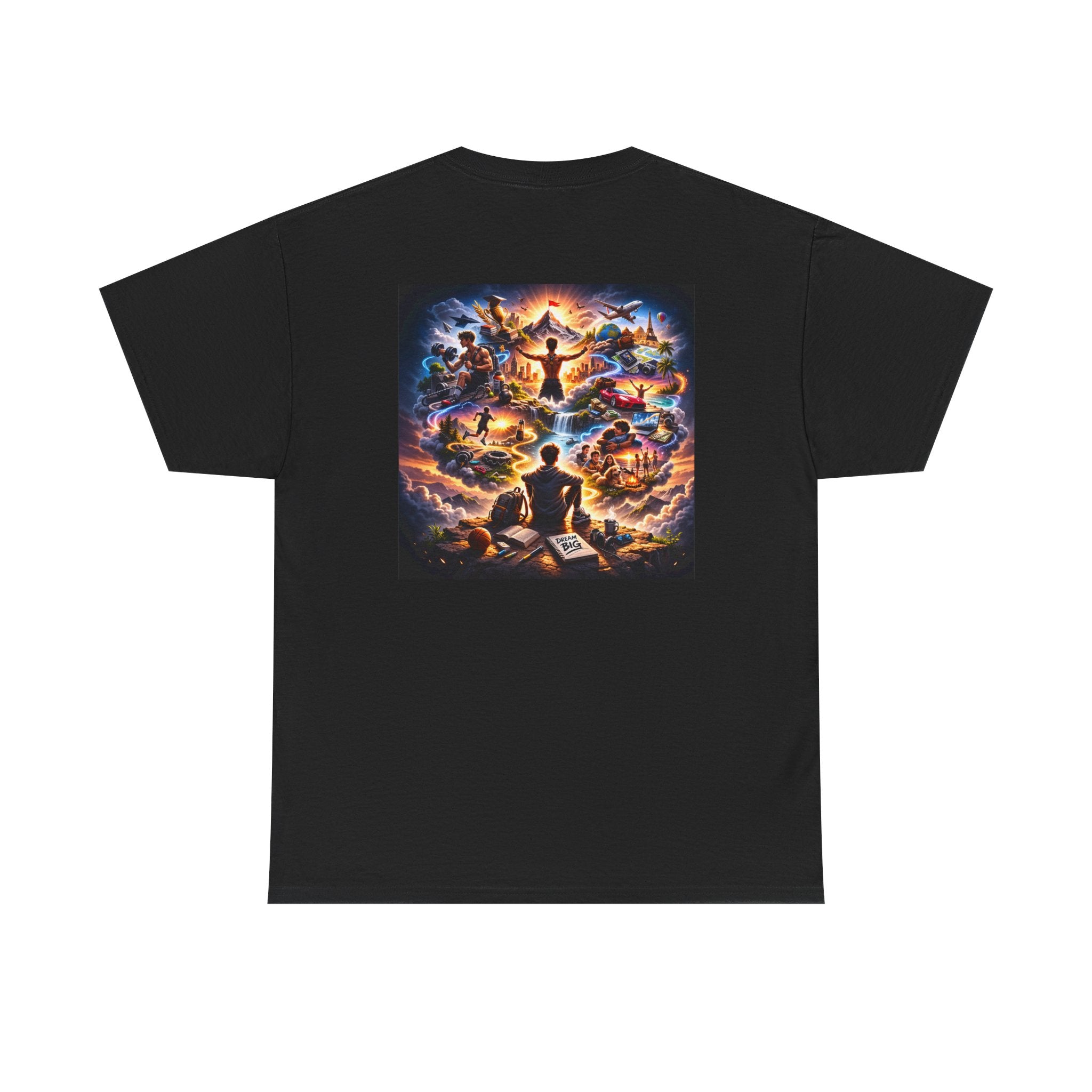 Dream Big Graphic Tee — Inspirational Space & Visionary Back Art