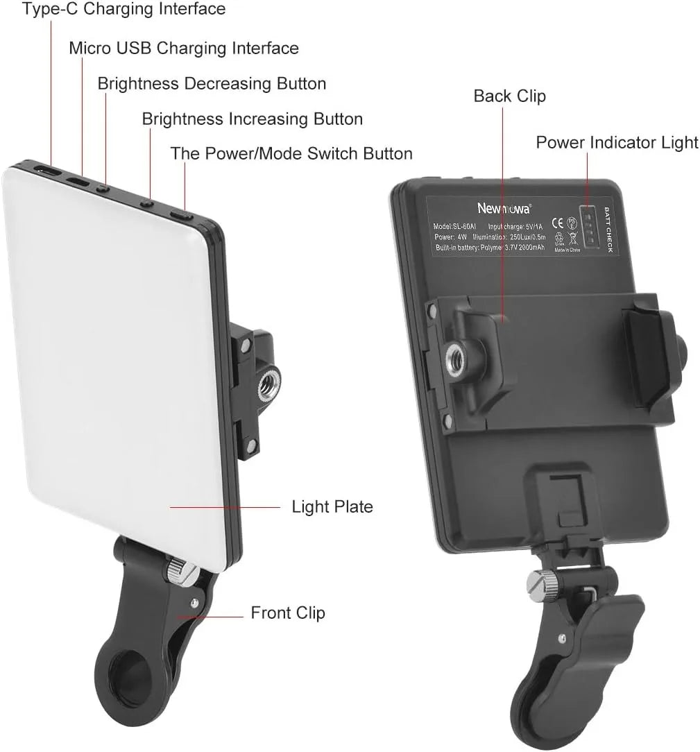 Clip-On LED Selfie Light Pro